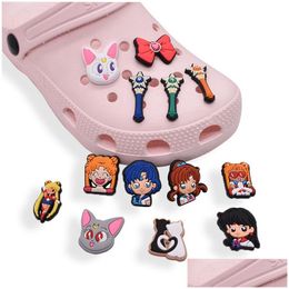 Shoe Parts Accessories Pvc Anime Girls Shoe Parts Accessories Decoration Charm Soft Rubber Jibitz For Clog Charms Clog Butto Series Randomly