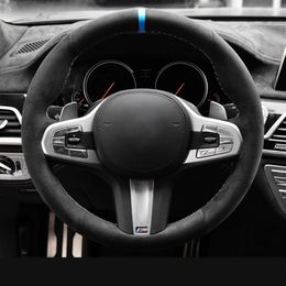 Black car steering wheel cover BMW M sport G30 G31 G32 G20 G21 G14 G15 G16 X3 G01 X4 G02 X5 G05259z