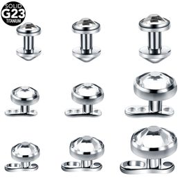 Navel Bell Button Rings 20Pcs/lot G23 Micro Dermal Anchor Top Set With Base Dermal Piercing Hide In Skin Dermal Rings Piercings Body Jewellery 230731