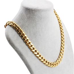 Strands Strings 316L Stainless Steel Gold Necklace Chains High Quality Color Plating Curb Cuban Chain Accesories For Men Women Jewelry Gift 230731
