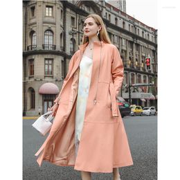 Women's Leather Real Fur Coat Female Genuine Jacket Autumn Winter Women Clothes 2023 Korean Vintage Long Tops Windbreaker ZT4256