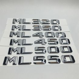 Car Stickers Chrome ML320 ML350 ML400 ML450 ML500 ML550 Rear Trunk Emblem Badge Letters For Mercedes Benz ML Class179W