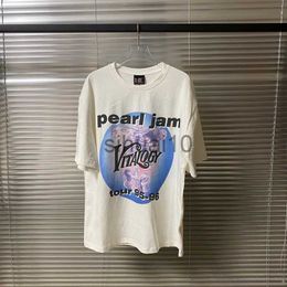 Men's T-Shirts PearI Jam Rock Band Washed Cotton Vintage T Shirt Streetwear Vintage Best Quality Graphics Printing KENIJIMA same men clothing J230731