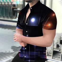 Men's Casual Shirts Summer Luxury 3d Printed Fashion Slim Short Sleeve Tops Hawaii For Man Designer Clothing Plus Size