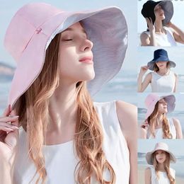 Wide Brim Hats Hat Women's Foldable Beach Sun Summer Big Baseball Caps Cap Stretch Blank