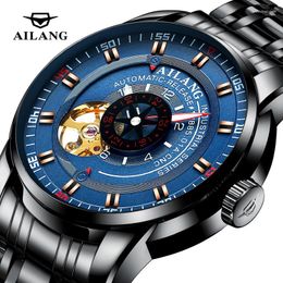 Wristwatches AILANG Original Automatic Mechanical Watch For Men's Waterproof Stainless Steel Hollow Business Fashion Top Brand