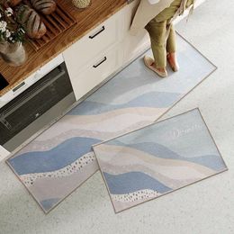 Carpet Kitchen Anti Slip Floor Mat Household Crystal Velvet Decorative Rectangular Set 230801