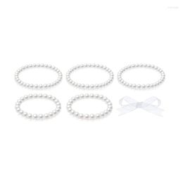 Link Bracelets Elastic Pearl Bracelet Wedding Accessories Bridesmaid Artificial Bridal Party Beaded