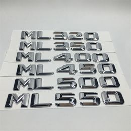 Car Stickers Chrome ML320 ML350 ML400 ML450 ML500 ML550 Rear Trunk Emblem Badge Letters For Mercedes Benz ML Class2390