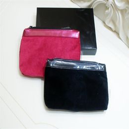 With classic pattern Storage Bags rose black 2 Colour hand package makeup bag famous velvet package withs gift box301B