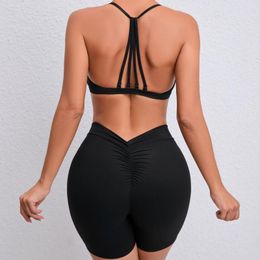 Women's Tracksuits Sexy Scrunch Shorts Set Raises BuGym Sportswear Push Up Fitness Suit Yoga Wear Backless Sports Bra 2 Piece White