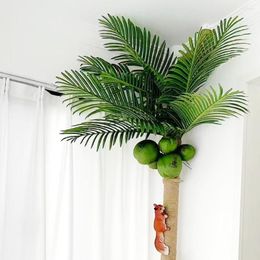 Decorative Flowers Artificial Coconut Palm Leaves Stems Fake Tree For Home Office Party Arrangement Wedding Decoration