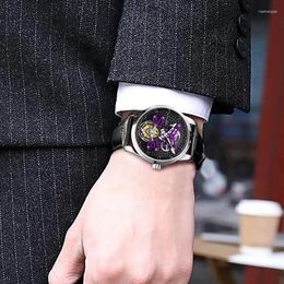Wristwatches JINLERY Tourbillon Mechanical Watch For Men Relogio Masculino Luxury Wristwatch Sapphire Glass Hand Wind Waterproof
