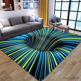 Carpets Floor Mat Abstract Geometric 3D Vortex Illusion Carpet Entrance Door Optical Doormat Non-slip Floor Mat Living Room Decor Rug R230802
