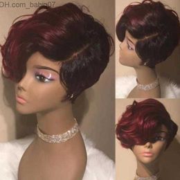 Synthetic Wigs Synthetic Wigs Pixie Cut Short Black Yellow Wine Orange Natural Looking Heat Resistant Hair For Women Z230801