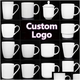 Coffeware Sets Ceramic Coffee Mug Custom Logo A Fl Circle Of Patterns Available Any Type And Colours Sizes Packaing Drop Delivery Hom Dhgm1