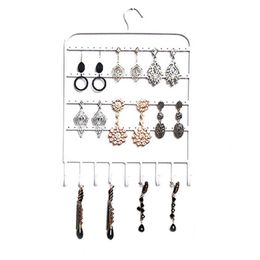 Wall Mount Home Showcase Earring Holder Shelf Rack Stand Necklace Hanger Storage Portable Metal Jewellery Display Organiser Hooks2381