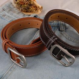 Belts Pin Buckle Jeans Accessories PU Leather Square Alloy Women Belt Retro Apparel Waistband