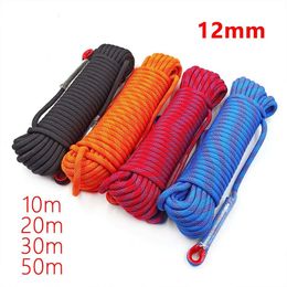 Climbing Ropes 12mm Outdoor Rope Escape Rescue Static Tree Rock Equipment Mountaineering Lifeline Emergency Survival Safety Gear 230801