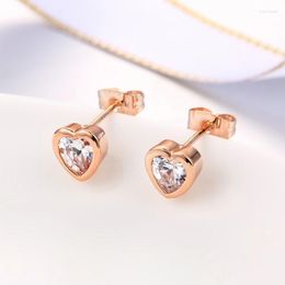 Stud Earrings Top Quality ZYE262 Heart Crysta Rose Gold Colour Jewellery Austrian Crystal E732