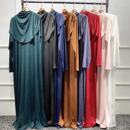 Ethnic Clothing 8 Colours Women Prayer Garment Ramadan Muslim Abaya Kaftan Jilbab With Hijab Abayat Modest Dress Robe Islamic Arab Clothes