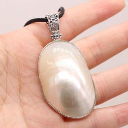 Pendant Necklaces Irregular Oval Natural Mother Of Pearl Shell Alloy Neck Chain For Wife Lover Women's Necklace Friends Jewellery Gifts