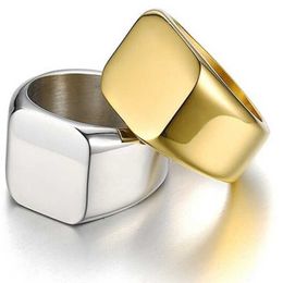 Classic Thick Gold Colour Ring for Men Cocktail Party Finger Accessories Jewellery Maturestable Design Birthday G 954