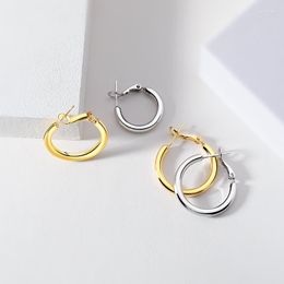 Hoop Earrings 925 Sterling Silver Needle Plain Ring For Women's 2023 Summer Small And High Sense Ins