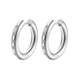 Stud Earrings 18K Gold Plated Post Cubic Zirconia Huggie Small Round Fashion Hoop For Women