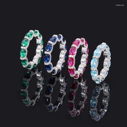 Cluster Rings Trendy Top Quality Gemstone For Women S925 Sterling Silver Wedding Engagement Sapphire Ring Girl Emerald Jewellery