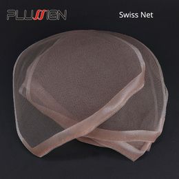 Wig Caps Plussign 5-10PcsLot Lace Net Basement Foundation For Making Lace Top Closure Wigs BrownBeige Weaving Net Dome Cap Medium Size 230731