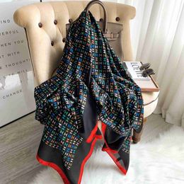 Scarves 2023 Fashion 180*90CM Silk Scarf Print Beh Hijab Women Summer Female Sunscreen Shawls And Wraps New Echarpe Designer Bandanna J230801