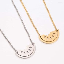 Chains Fashion Necklace Stainless Steel Watermelon Pendant Ladies Fruit Female Love-shaped Camera Car Gift Daily Jewellery