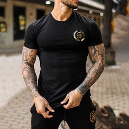 Men's T-Shirts 2022 new Gym t shirt Men Fitness Sport Cotton Male Bodybuilding Workout Skinny Tee shirt Summer Casual Solid Tops Clothing J230731