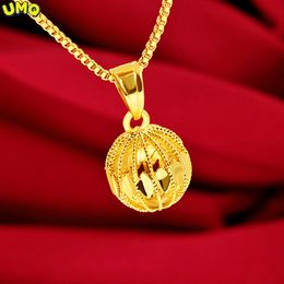 Strands Strings Copy Real 24K Gold Necklace Embroidered Ball Round Pendant Thailand Live Broadcast Many of the Same Pure 999 18K Jewellery 230731