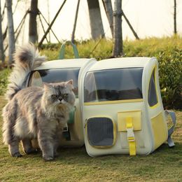 Cat Carriers Large Space Carrier For Transparent Window Backpack Comfortable Ventilation Basket Convenient Travel Cage