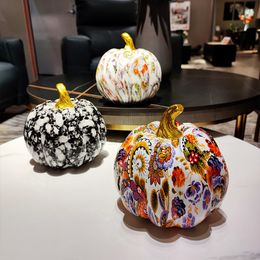 Decorative Objects Figurines Nordic Home Decor Colourful Pumpkin Halloween Decoration Modern Luxury Living Room Decoration TV Cabinet Desktop Decoration 230731