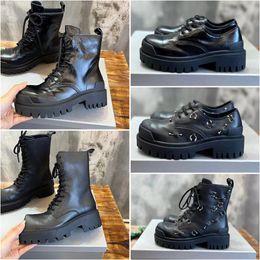 balencig balencias Best Women quality Paris Rhino Boots Men Derby Tractor Trooper Boot Designer Strike Boots Leather Black Low High Chunky Booties Top Qualtiy Size 3