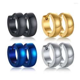 Hoop Earrings OOCYSPOO Men Unisex Stainless Steel Small Huggie Ear Accessory