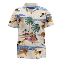 Men's Casual Shirts Jumeast Golden Retriever Men Hawaiian Shirt Cutecore Women Beach Aloha Dachshund Dog Gifttify Blouse Clothes Tops