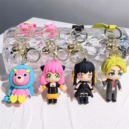 Cute Anime Keychain Charm Key Ring Fob Pendant Lovely Spy's Play House Doll Couple Students Personalized Creative Valentine's Day Gift A8 UPS