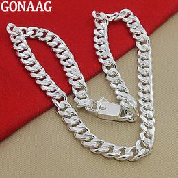 Strands Strings 10MM Men Necklace Chain 925 Silver Necklaces Fashion Jewelry Accessories 230801