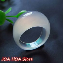 Wedding Rings Natural Green Agate Textured Handmade Jade Ring Jewellery 230801