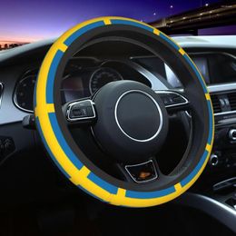 Steering Wheel Covers 38cm Car Swedish Flag Universal Country Braid On The Cover Auto Elastische Accessories