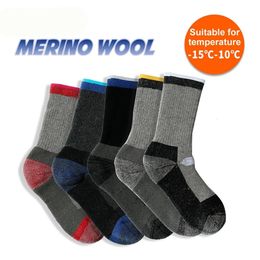 Sports Socks 1 Pair Merino Wool Thermal Sock Winter Keep Warm Soft Ski Hiking Sport Outdoor Snowboard Thermosock Thicken For Men Women 230801