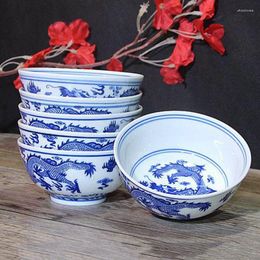 Bowls 4inch Ceramic Small Bowl Art Soup Jingdezhen Blue And White Porcelain Tableware Vintage Ramen Rice Kitchen Accessories