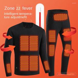 Men's Tracksuits 22 Area Heated Thermal Jacket Winter USB Electric Heating Underwear Women Warm Vest Clothing Ski Suit Moto Autumn Pants