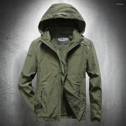 Men's Jackets Lightweight Windbreaker Jacket Men With Hood Casual Hoodie Army Green Military Trekking Hiking Coats