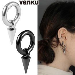 Navel Bell Button Rings Vanku 2pc Simple Stainless Steel Hanging Sharp Cone Magnet Ear Weight Body Piercing Jewellery Earring Expanders Stretchers 230731