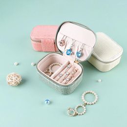 Jewelry Pouches Snake Patter Box Travel Portable Earrings Ring Bracelet Necklace Organizer Storage PU Leather Mini Treasure Display